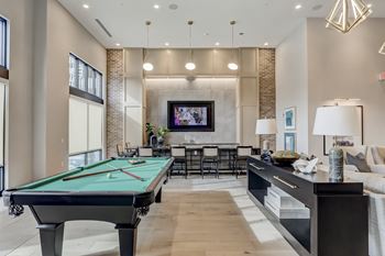 Pool table in clubhouse at the estates apartments